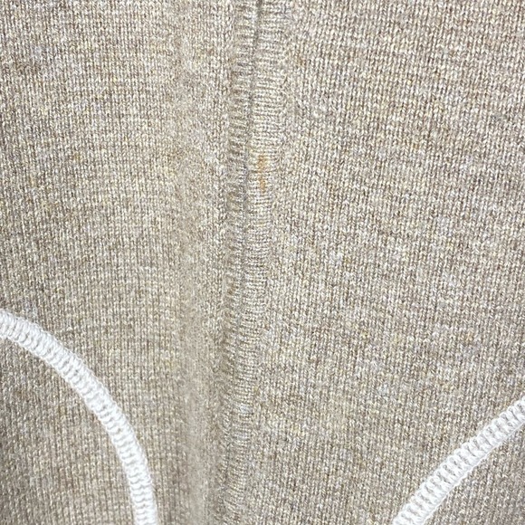 Neiman Marcus Cashmere Zip Up Knit Cardigan Sweater w Pockets Light Brown Large - Picture 6 of 6